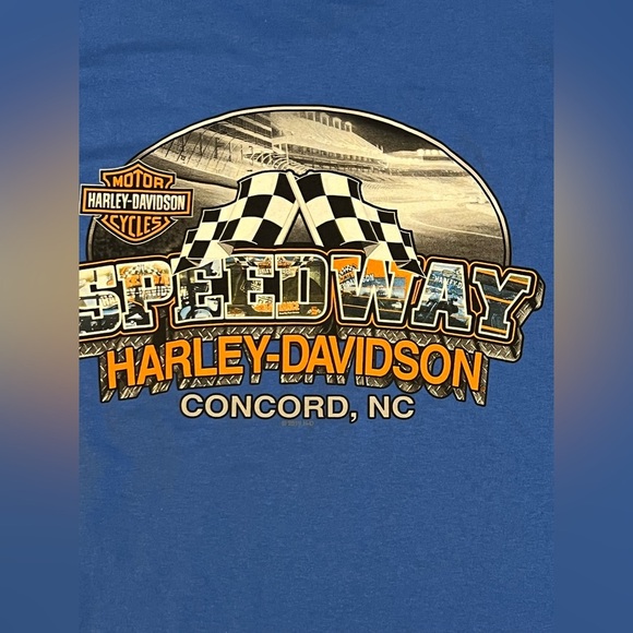 Harley Davidson T Shirt Mens 4XL Blue Speedway Concord North Carolina Tee F35 - Picture 5 of 8